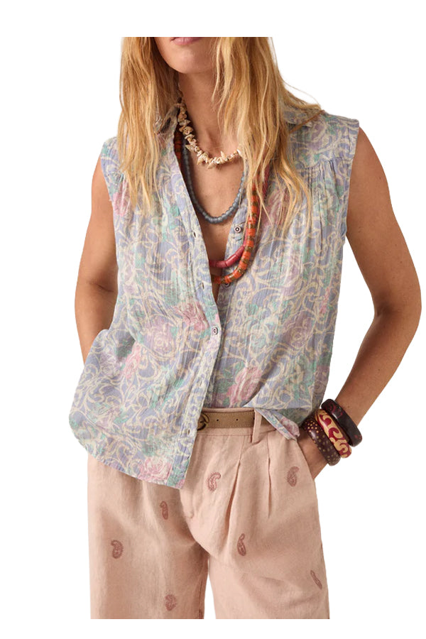 MAISON HOTEL Camicia Donna Glicine Floreale Mina Cotone