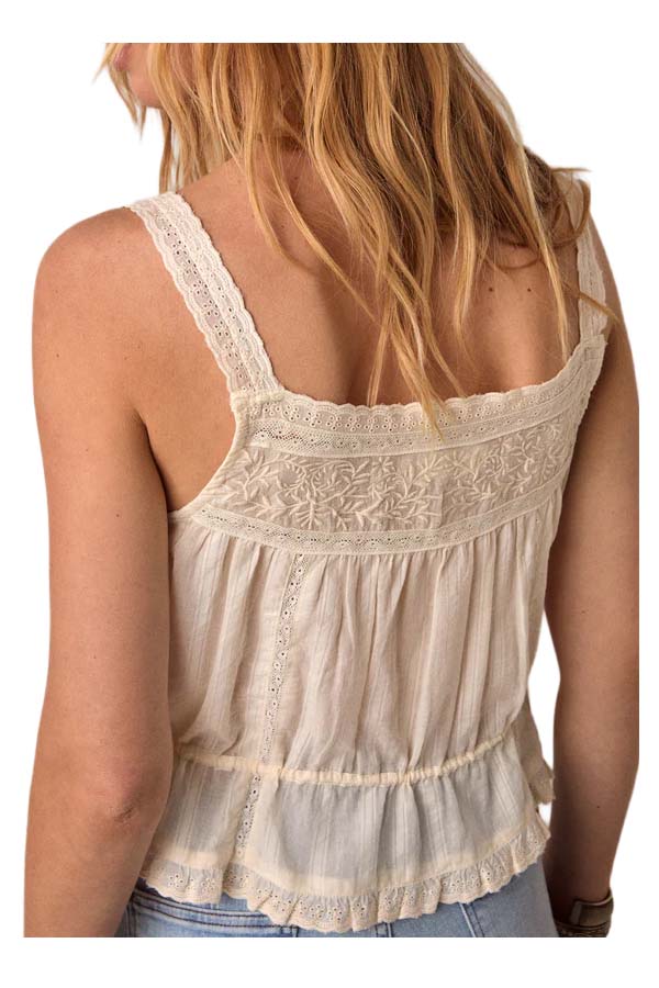 MAISON HOTEL CONSTANZA top donna avorio pizzo cotone