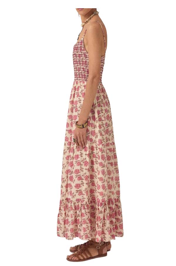 MAISON HOTEL ZARA abito donna floreale panna rosa cotone