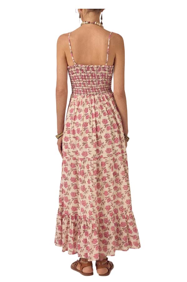 MAISON HOTEL ZARA abito donna floreale panna rosa cotone