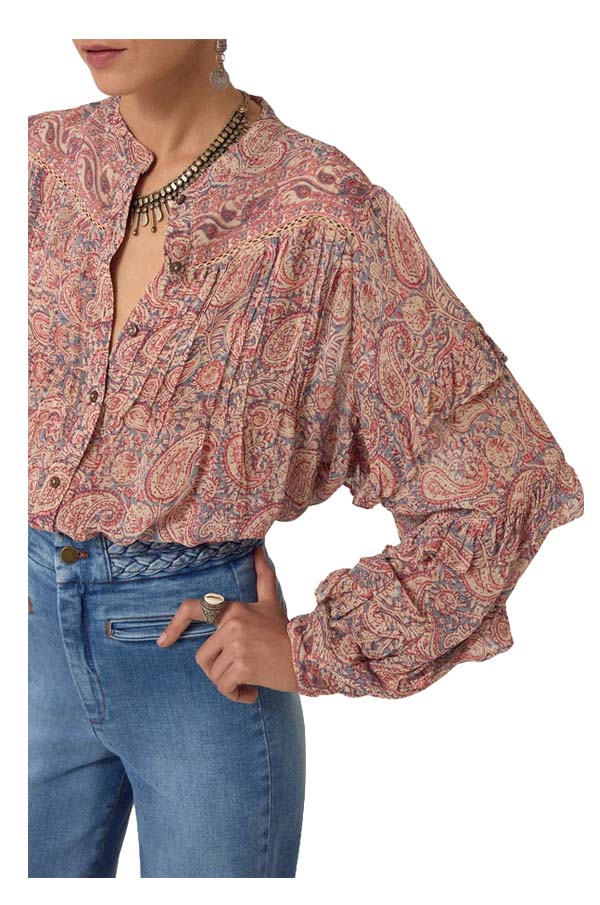 MAISON HOTEL COSIMA camicia donna cachemire rosa multicolor viscosa