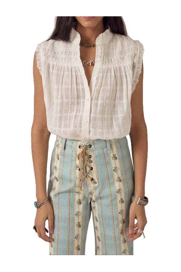 MAISON HOTEL ELVIS camicia donna bianca smock cotone