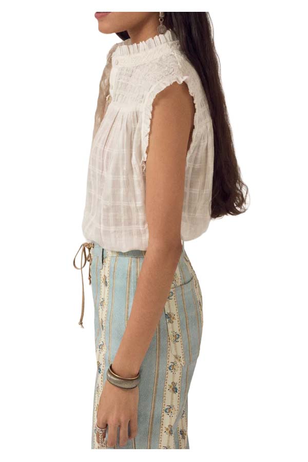 MAISON HOTEL ELVIS camicia donna bianca smock cotone