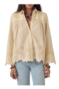 MAISON HOTEL Camicia Donna Avorio Ricami Sangallo Bottoni Arbind