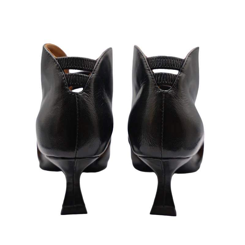 LA VITRINA CUBA-50 scarpa donna nera aperta lati pelle