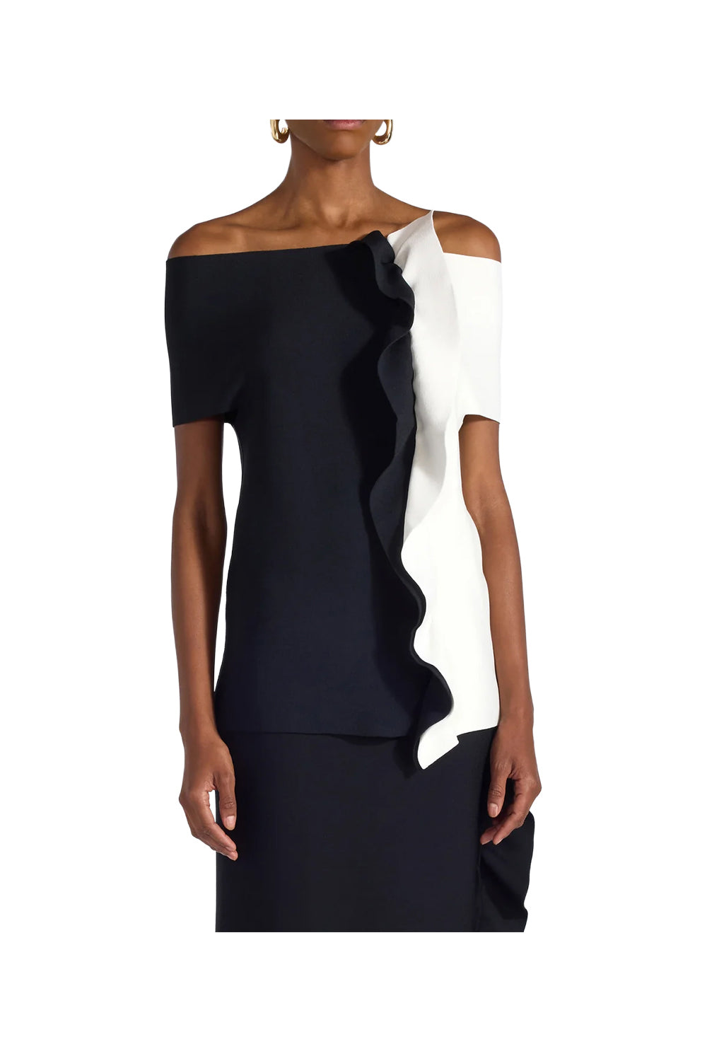 F6SA52 DAISY LIVIANA CONTI Maglia Bicolore Nero/bianco Made in Italy