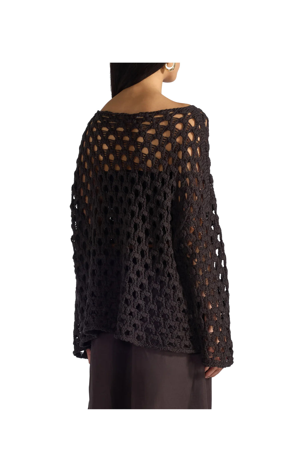 LIVIANA CONTI maglia donna svasata traforata F6SB40 SANDY cotone MADE IN ITALY