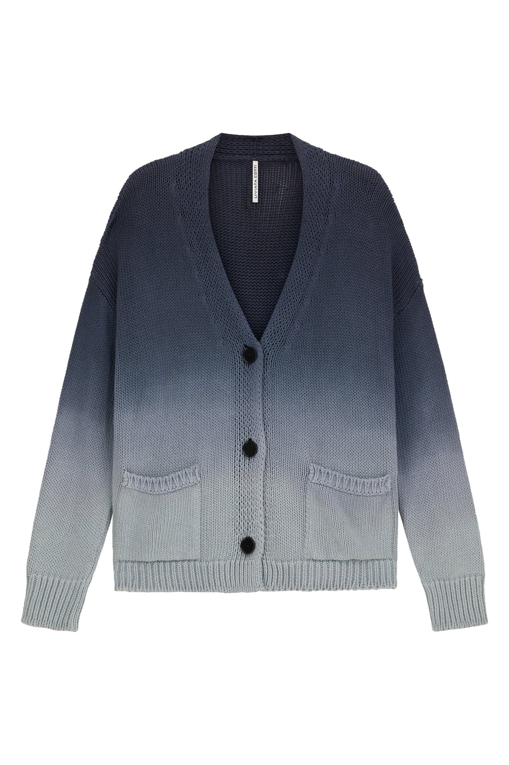 LIVIANA CONTI cardigan donna tie-dye sfumato blu/cielo F6SB55 ZENON MADE IN ITALY