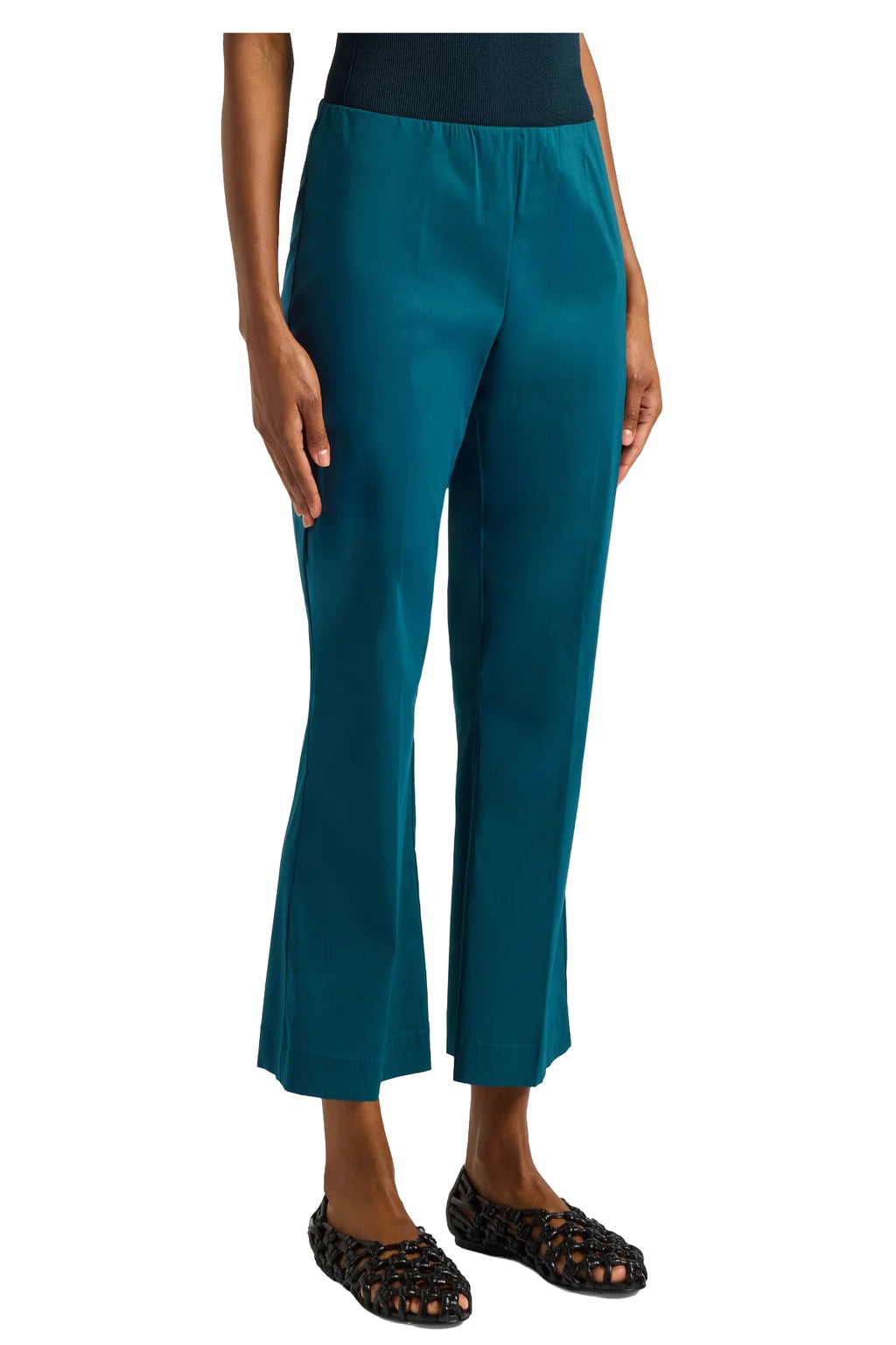 Pantalone donna eucalipto Liviana Conti CNTK38 CLAUDETTE in tela di cotone stretch Made in Italy (Copia)