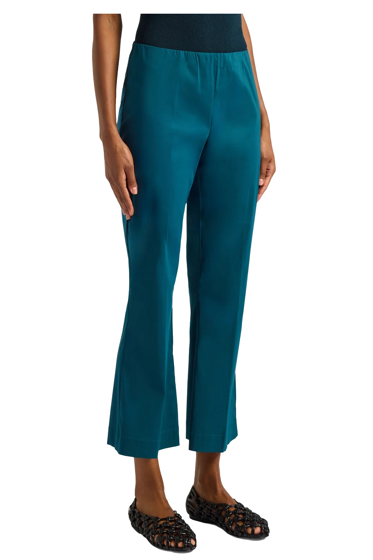 Pantalone donna eucalipto Liviana Conti CNTK38 CLAUDETTE in tela di cotone stretch Made in Italy (Copia)