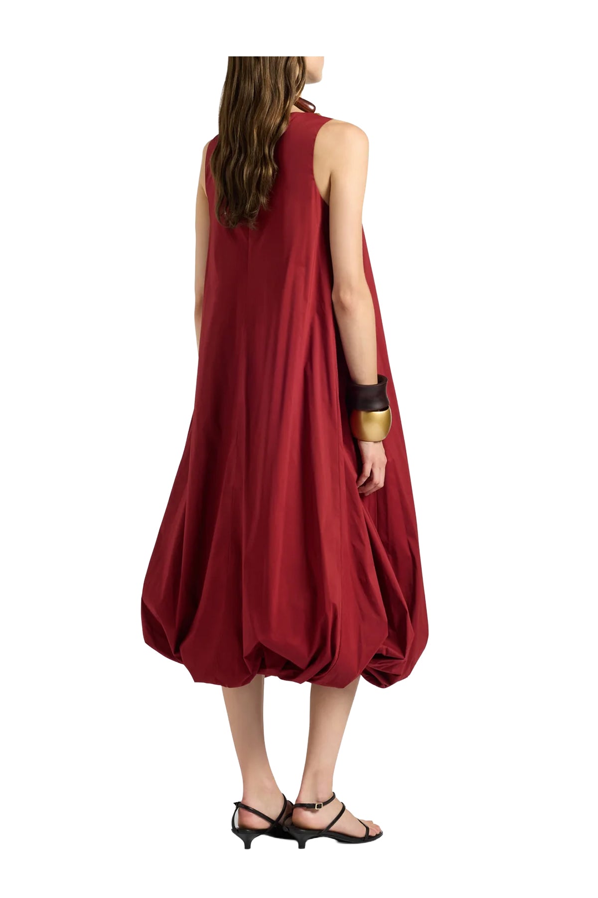 LIVIANA CONTI Abito Donna Balloon Rosso Scuro Jeanne L6SK33 Made in Italy