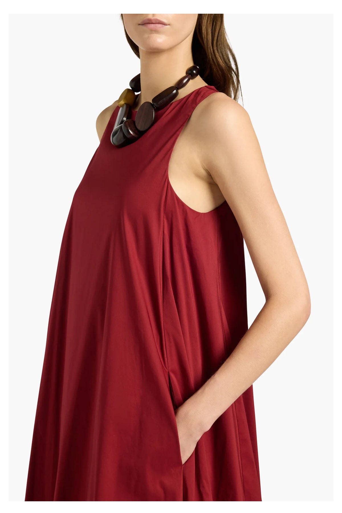 LIVIANA CONTI Abito Donna Balloon Rosso Scuro Jeanne L6SK33 Made in Italy