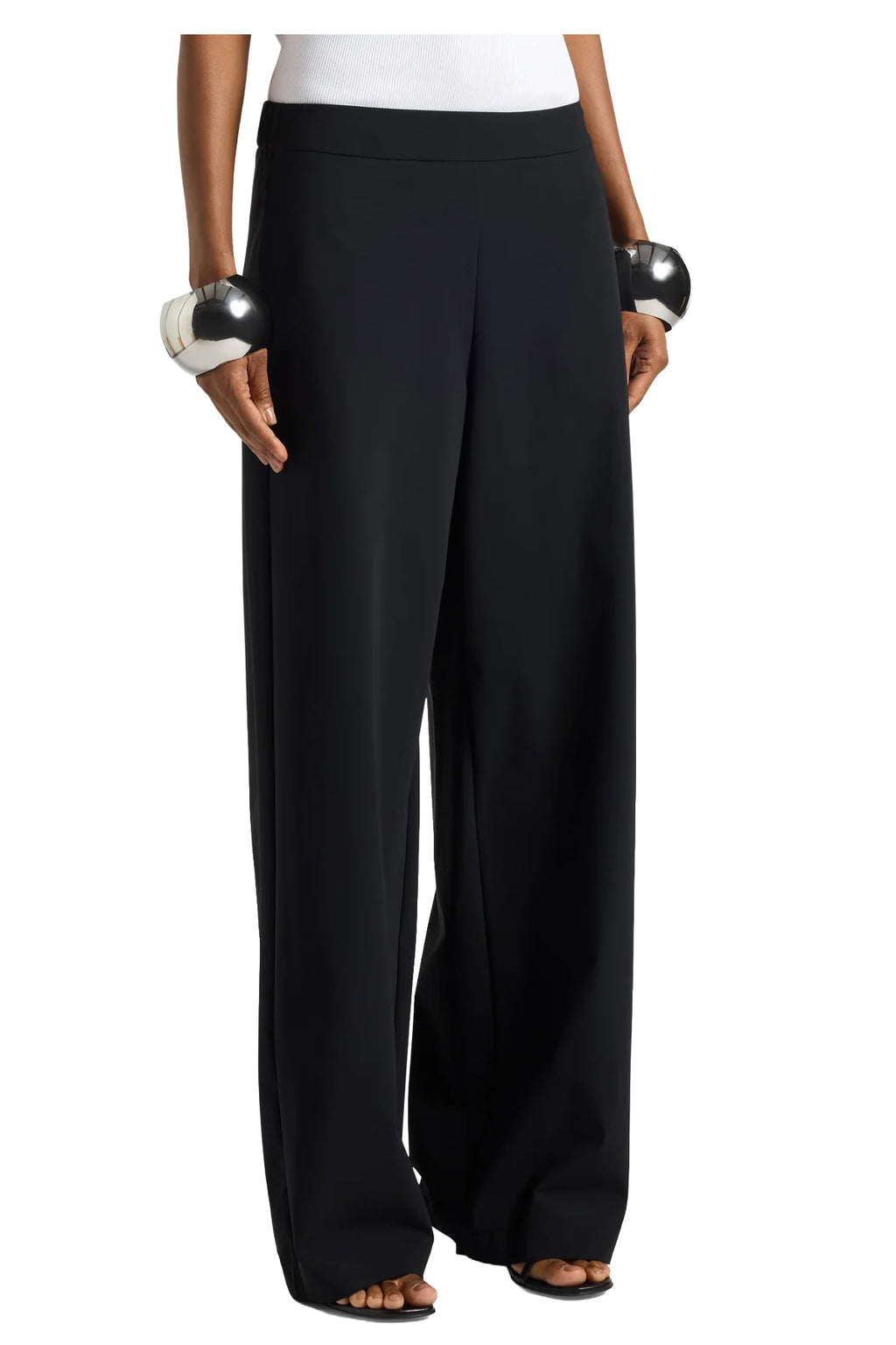 LIVIANA CONTI Pantalone Donna L6SV25 Cesira Nero Palazzo Tecnico Made in Italy