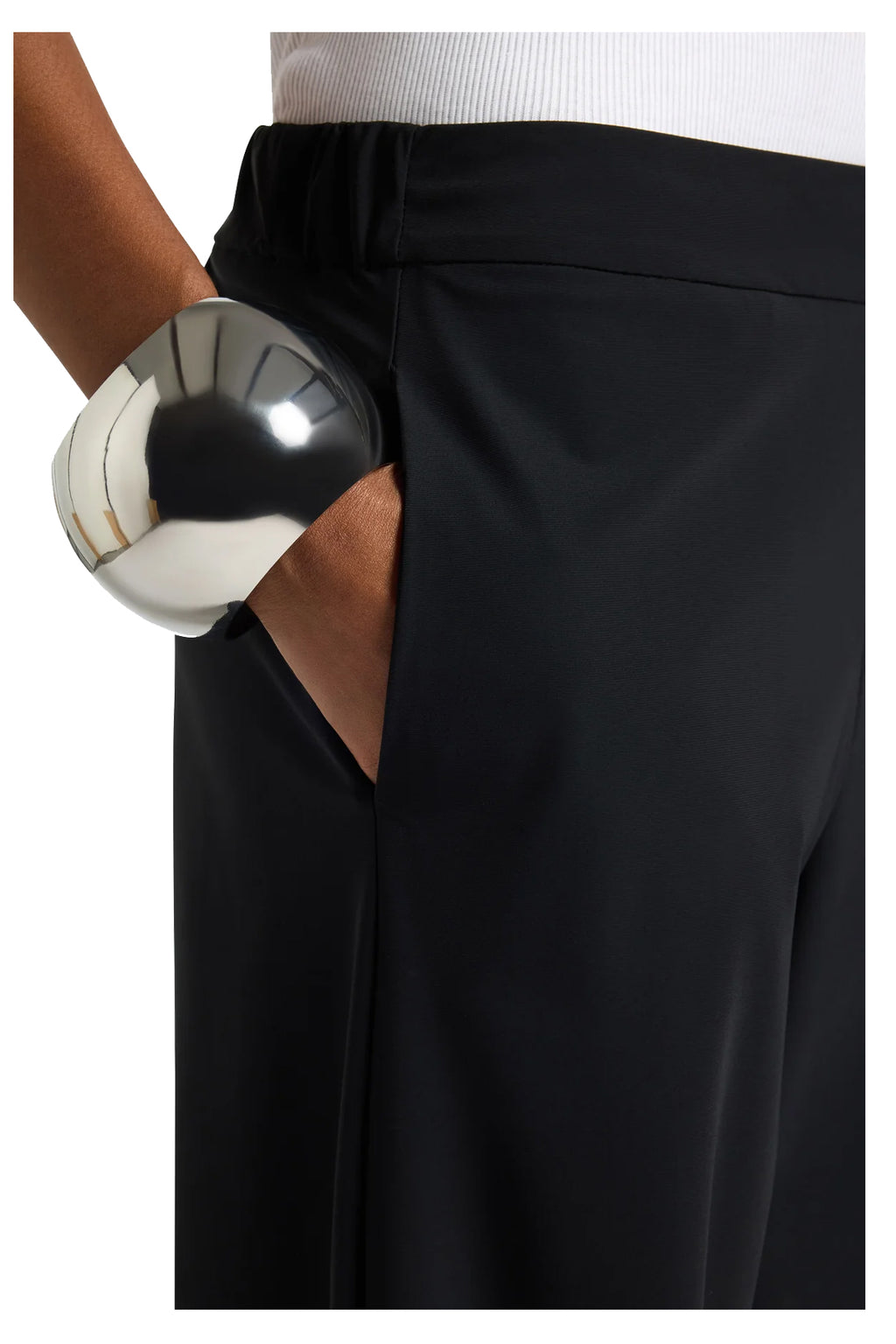 LIVIANA CONTI Pantalone Donna L6SV25 Cesira Nero Palazzo Tecnico Made in Italy