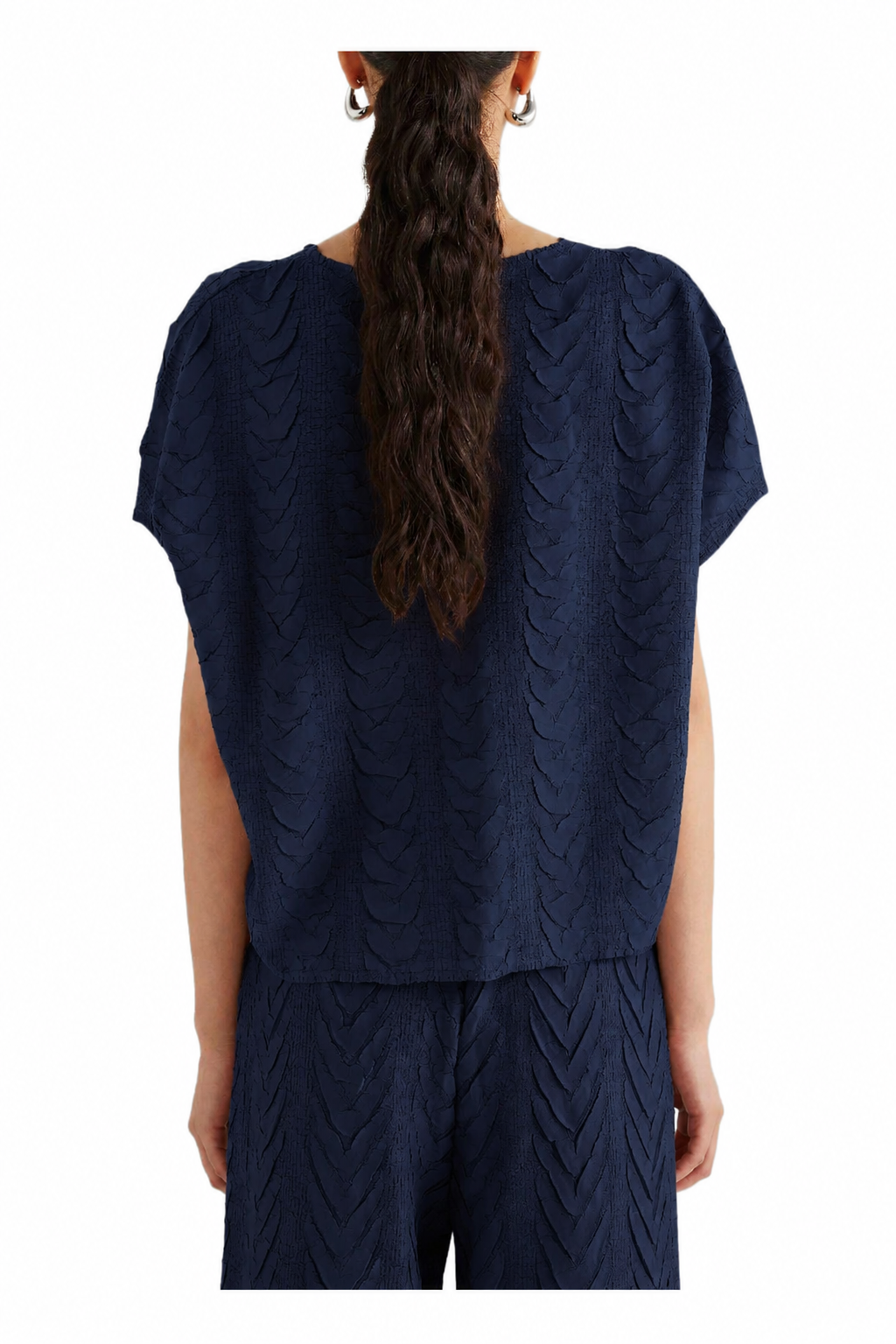 M6PY004 MEIMEIJ Blusa Plissettata Treccia