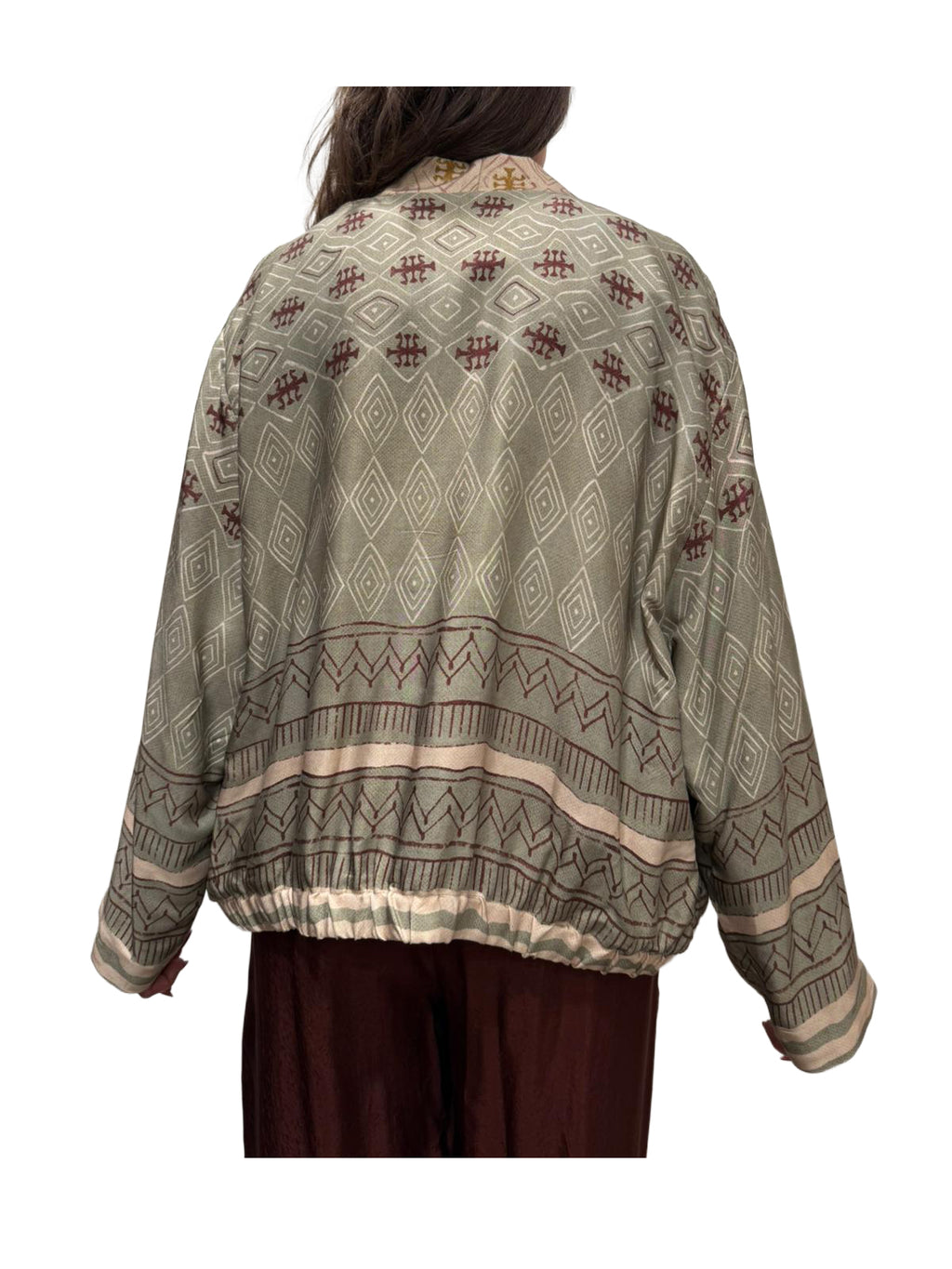 WU’SIDE giacca bomber donna fantasia militare art. GAK 26366 in viscosa Made in Italy
