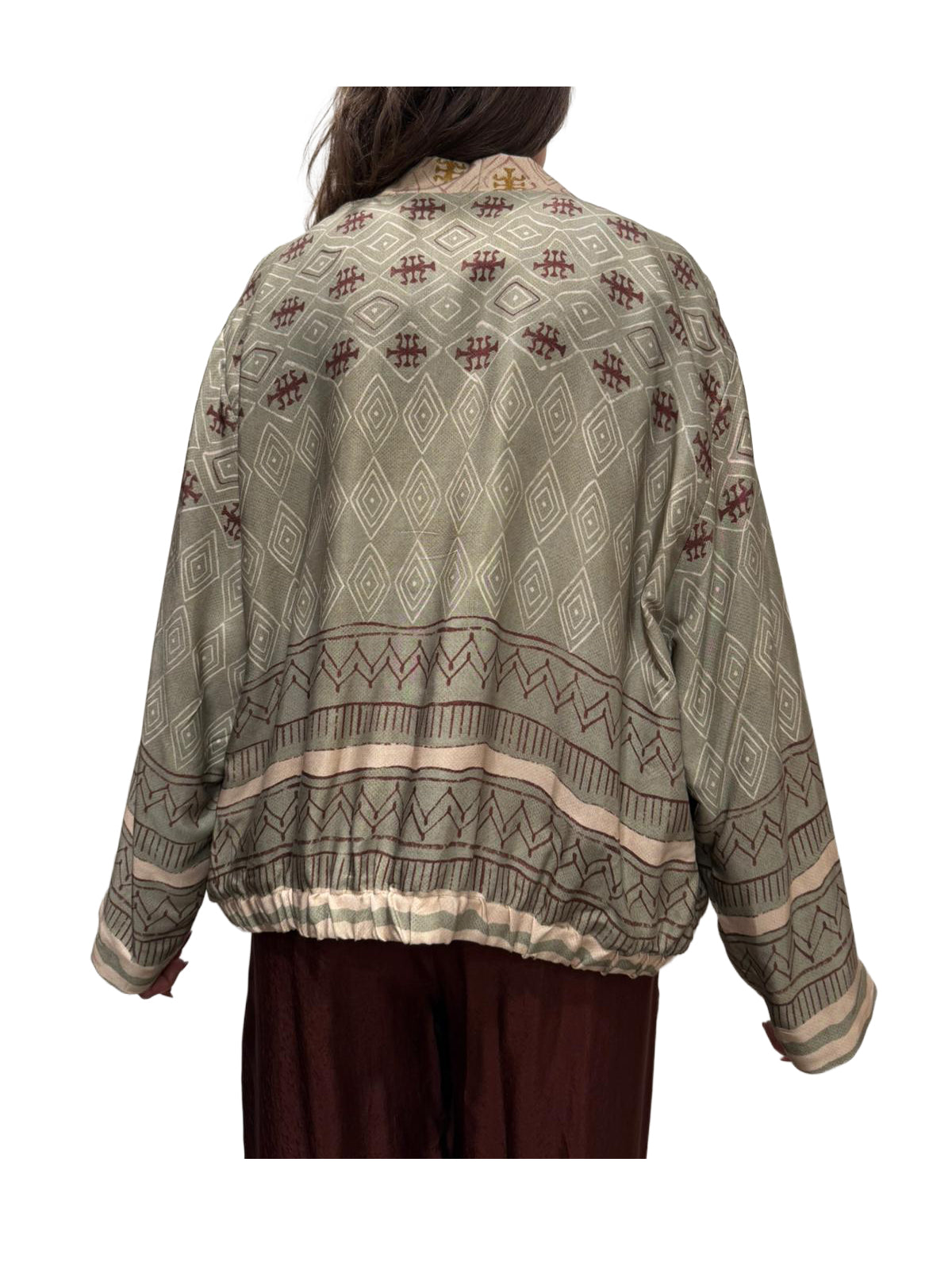 WU’SIDE giacca bomber donna fantasia militare art. GAK 26366 in viscosa Made in Italy