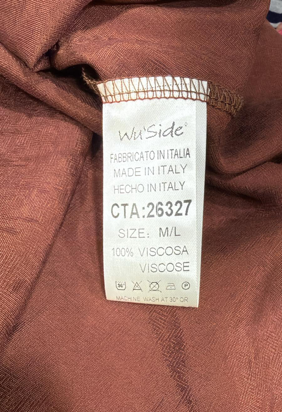 WU'SIDE canotta donna marrone in viscosa art. CTA 26327 Made in Italy