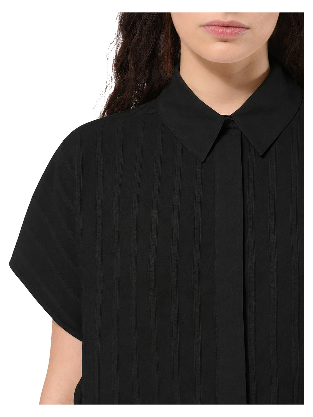 CH-BOVIRI-J HUMILITY Camicia Nera Armaturata Made in Italy