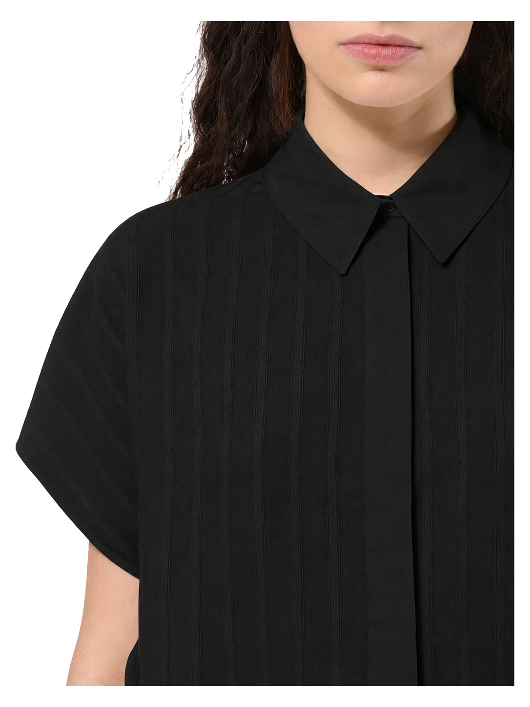 CH-BOVIRI-J HUMILITY Camicia Nera Armaturata Made in Italy