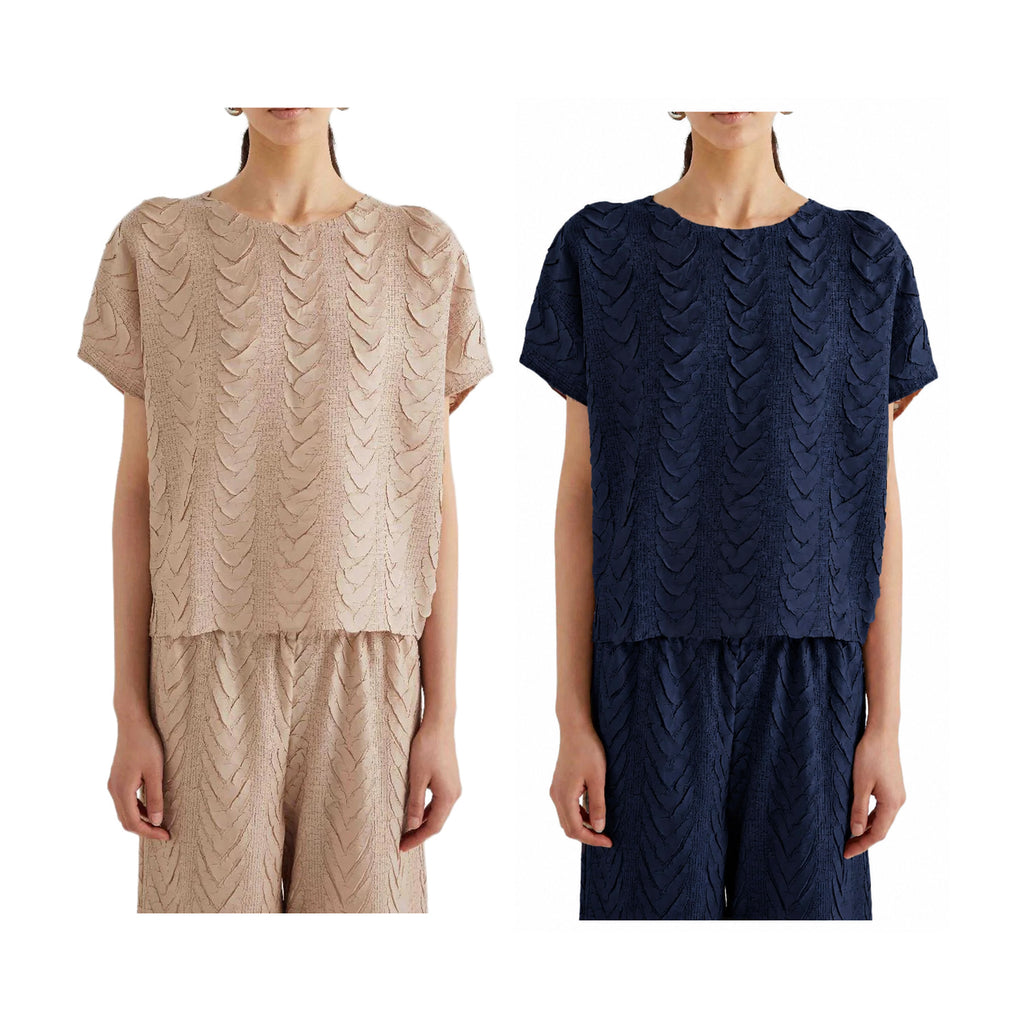 M6PY004 MEIMEIJ Blusa Plissettata Treccia