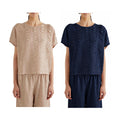 M6PY004 MEIMEIJ Blusa Plissettata Treccia