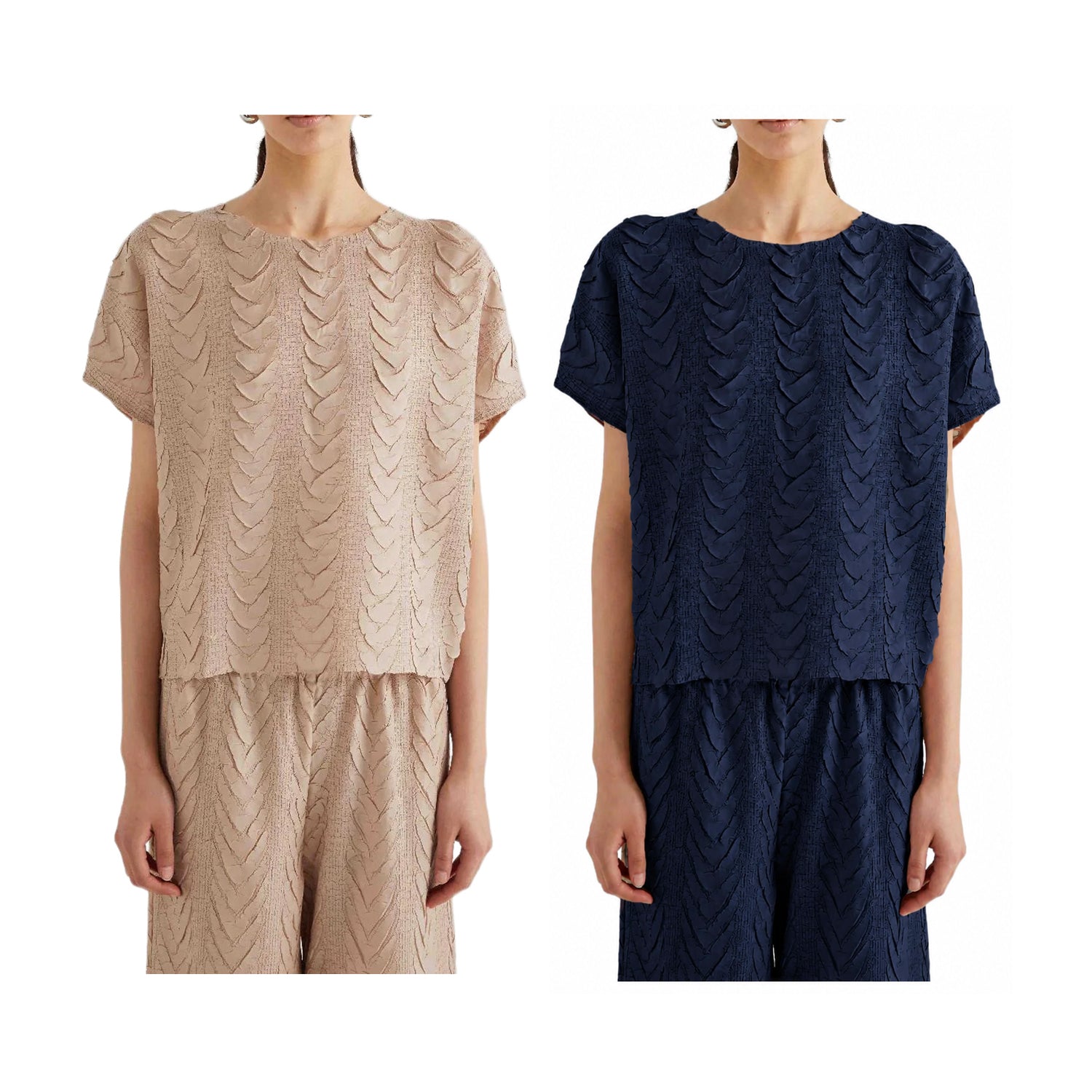 M6PY004 MEIMEIJ Blusa Plissettata Treccia