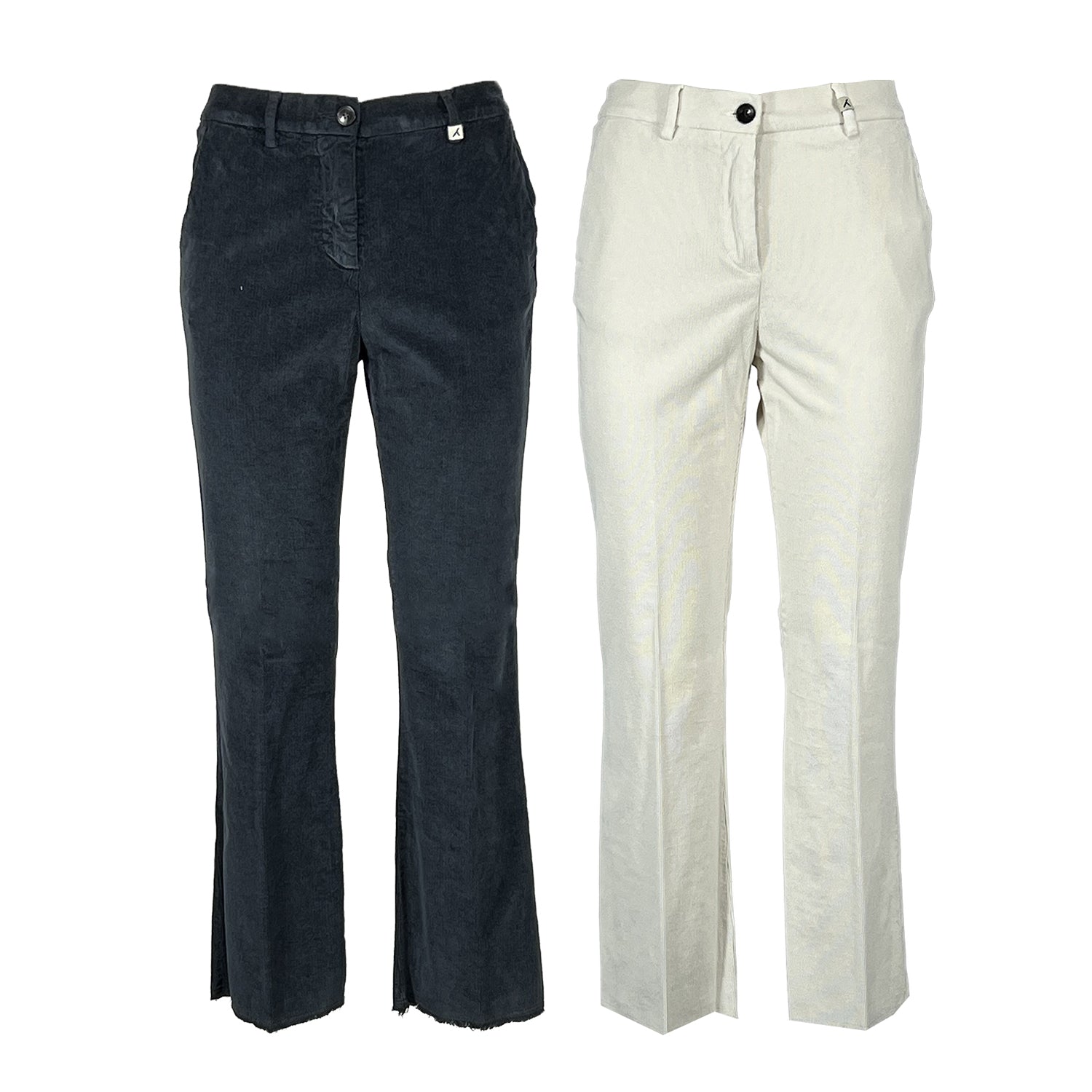 MYTHS Pantalone Donna Trombetta Velluto Millerighe WD02 81 MADE IN ITALY