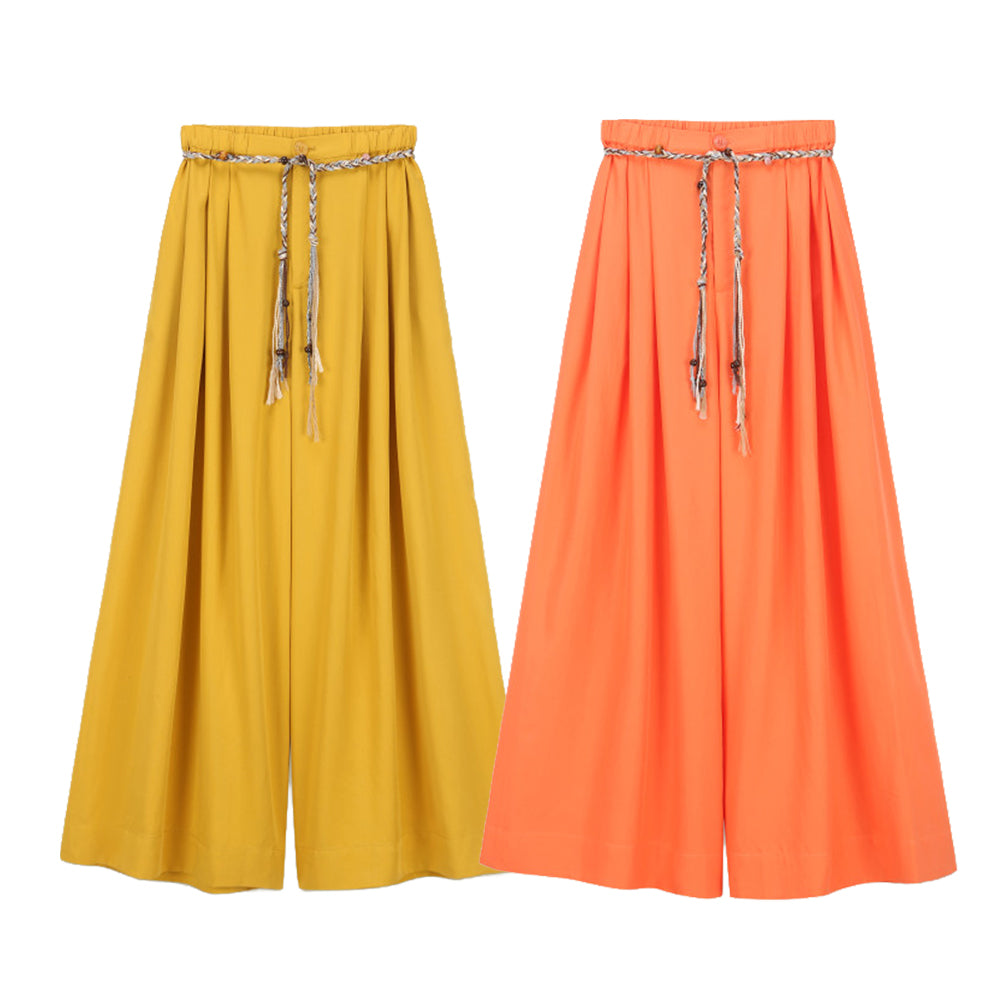 ORFEO PARIS LIOR PT393 pantalone donna palazzo tencel vita elastica