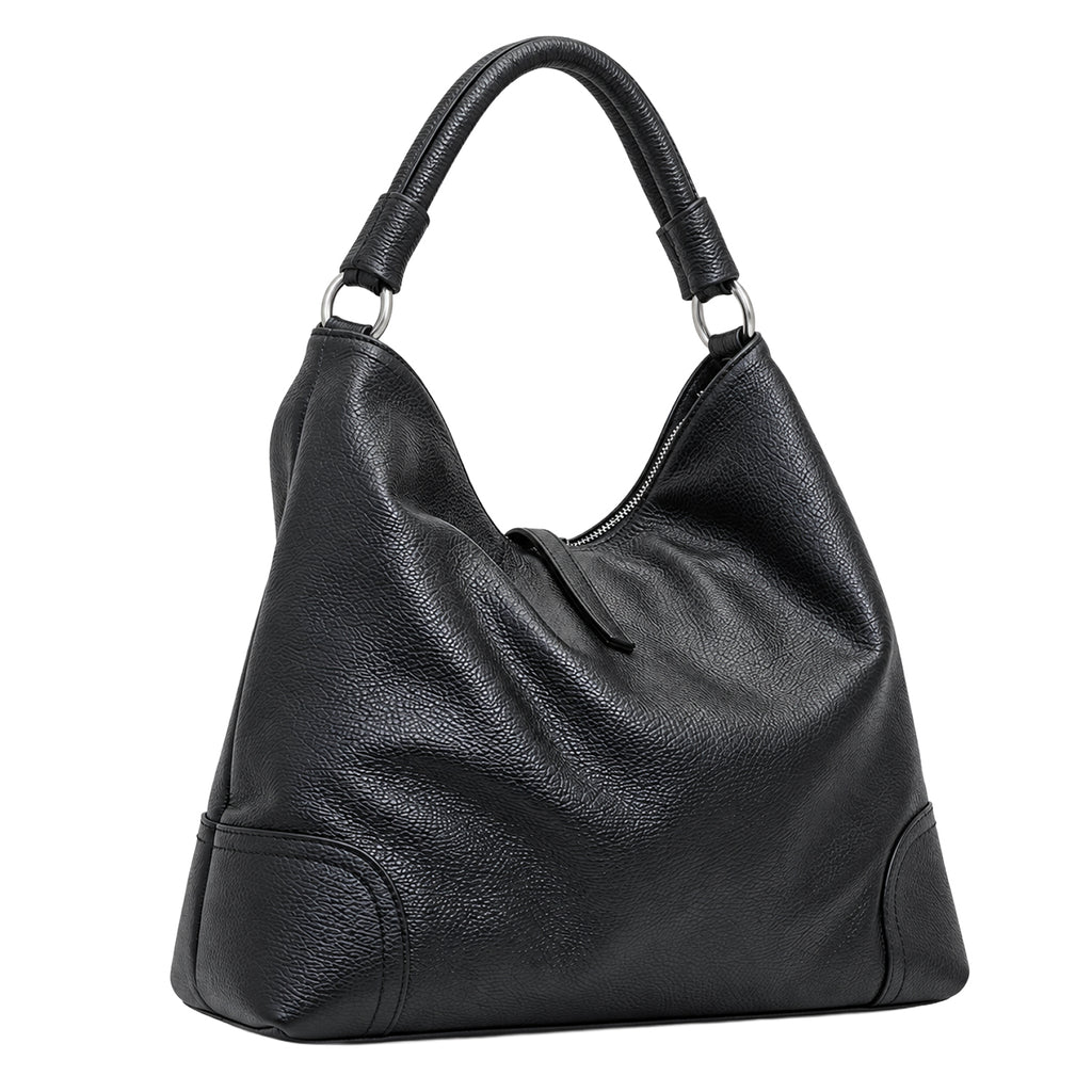 RIPANI Hilda 1185OJ Borsa a Spalla L Nera in Pelle Effetto Cervo Made in Italy