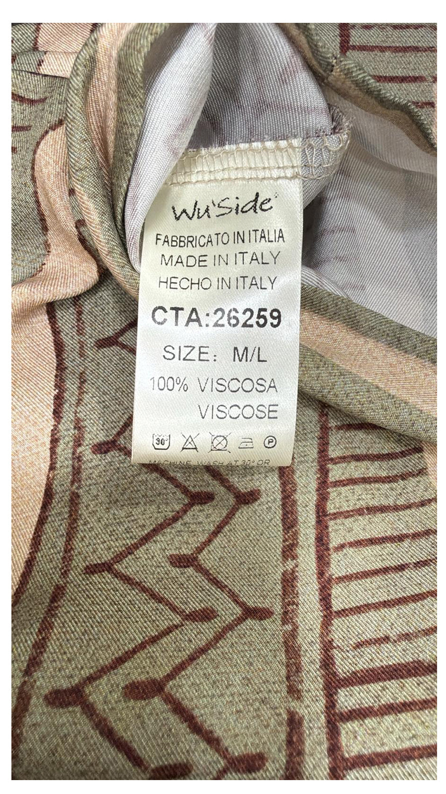 WU’SIDE canotta donna fantasia militare art. CTA 26259 in viscosa Made in Italy