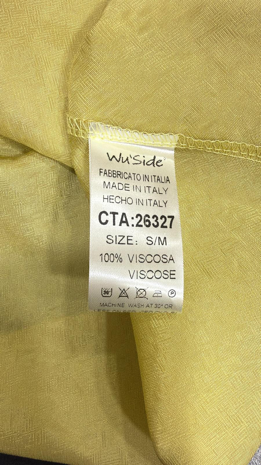 WU'SIDE canotta donna gialla in viscosa art. CTA 26327 Made in Italy