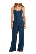 MOLLY BRACKEN E1105AEP tuta donna denim lyocell cotone gamba larga