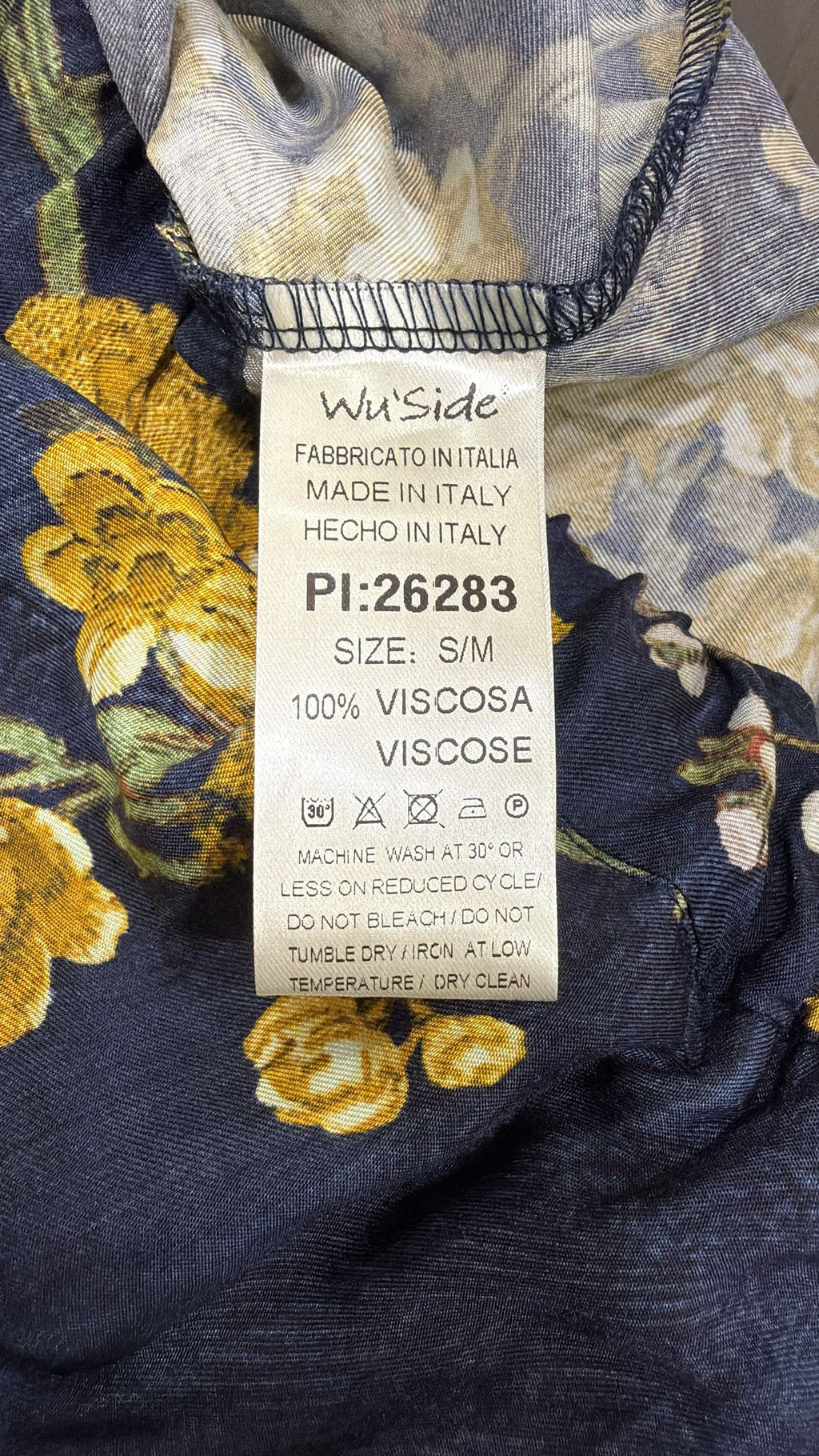 WU’SIDE pantalone donna floreale blu art. PI 26283 in viscosa Made in Italy