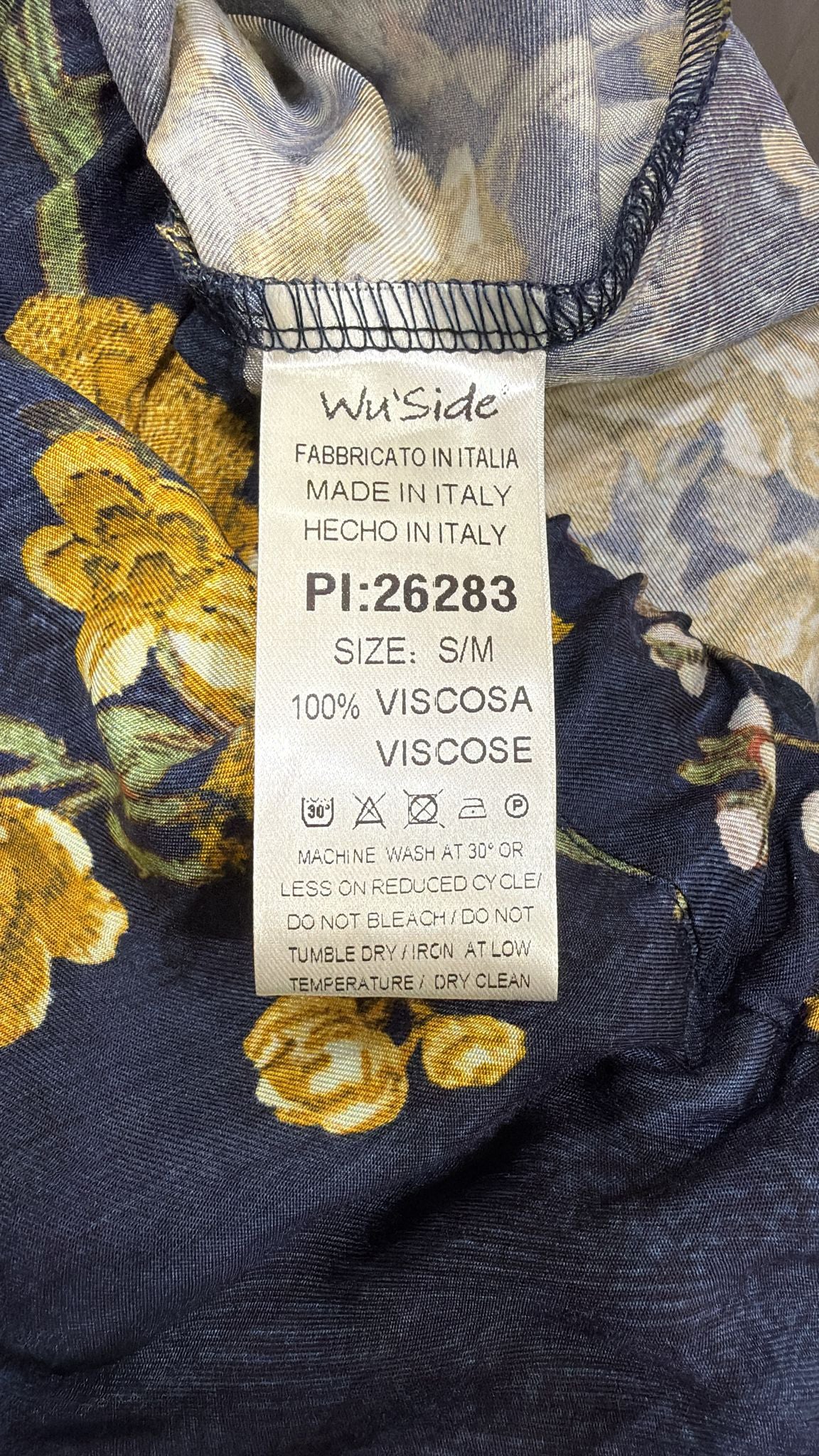 WU’SIDE pantalone donna floreale blu art. PI 26283 in viscosa Made in Italy