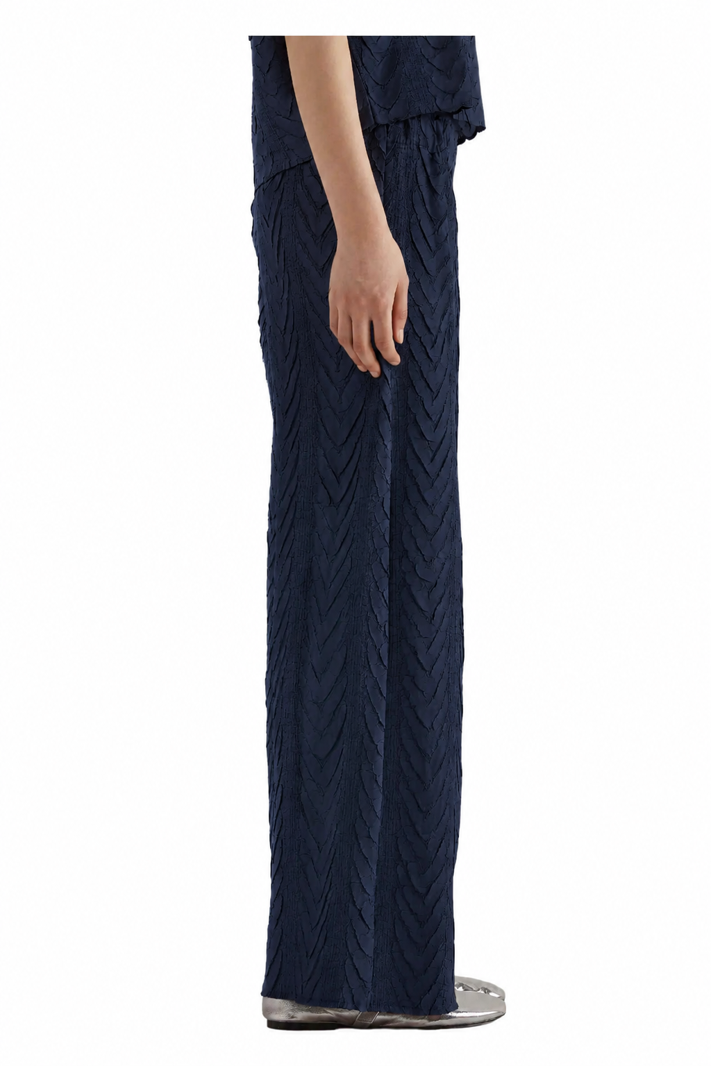 M6OY02 MEIMEIJ Pantalone Blu Plissettato