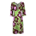 FEELING by JUSTMINE Abito Donna Svasato Floreale Verde Marrone Rosa E2807