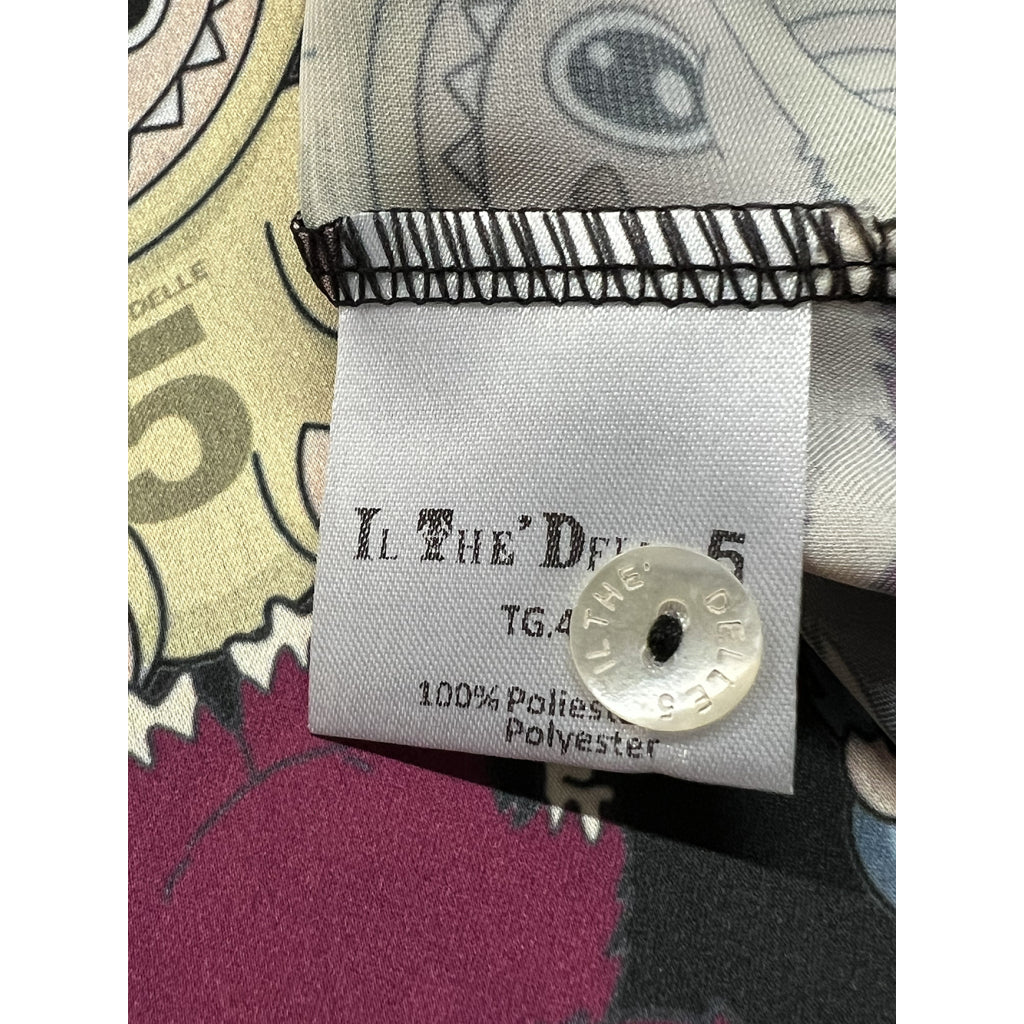 IL THE DELLE 5 Camicia Donna Nera Fantasia Multicolor SPOON “Lovely Monster” MADE IN ITALY