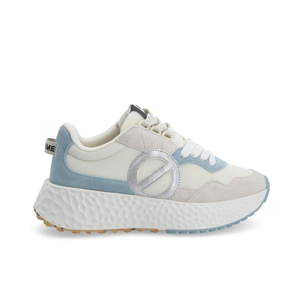 NØ NAME Carter Jogger W sneaker donna Dove/Dove/Sky suede+GRS platform 5cm lacci 2