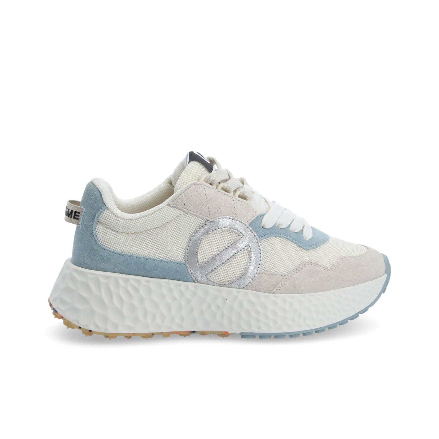 NØ NAME Carter Jogger W sneaker donna Dove/Dove/Sky suede+GRS platform 5cm lacci 2