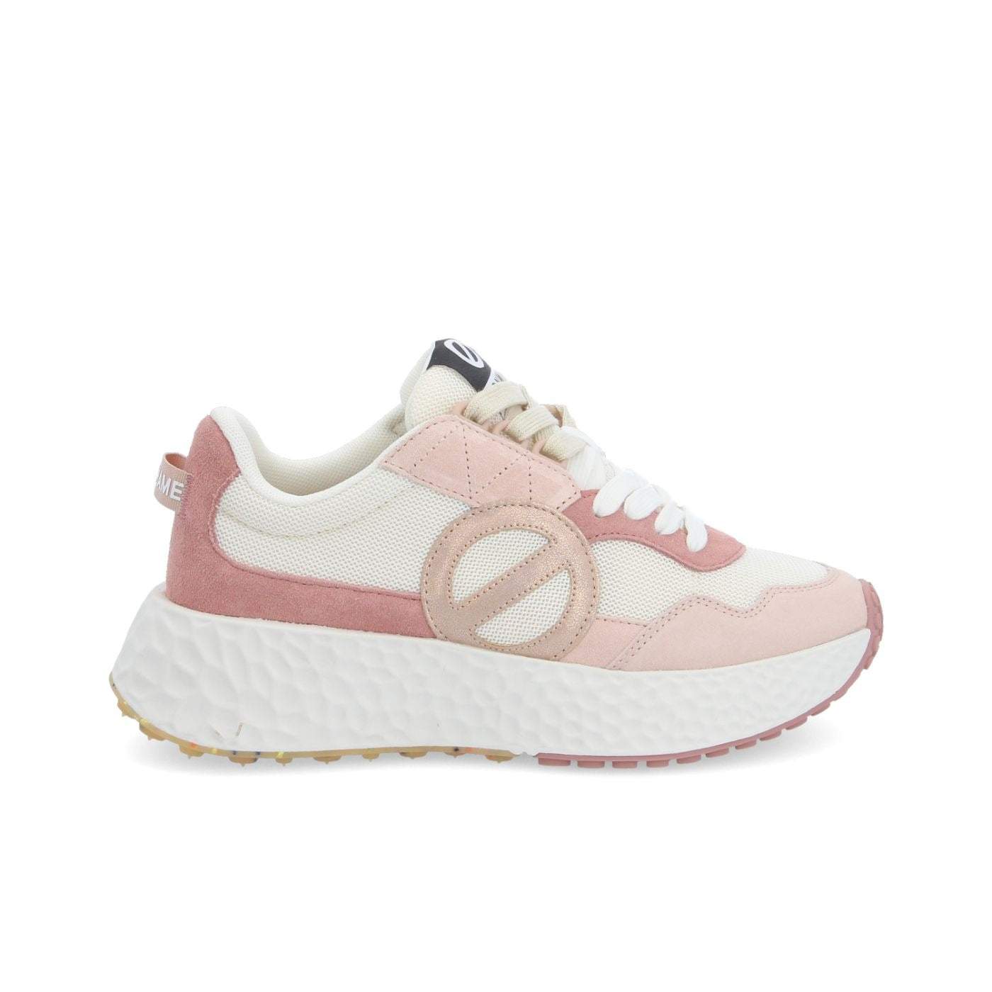 NØ NAME Sneaker Donna CARTER JOGGER W Pink/Dove/Salmon – Suede + GRS, Platform 5 cm