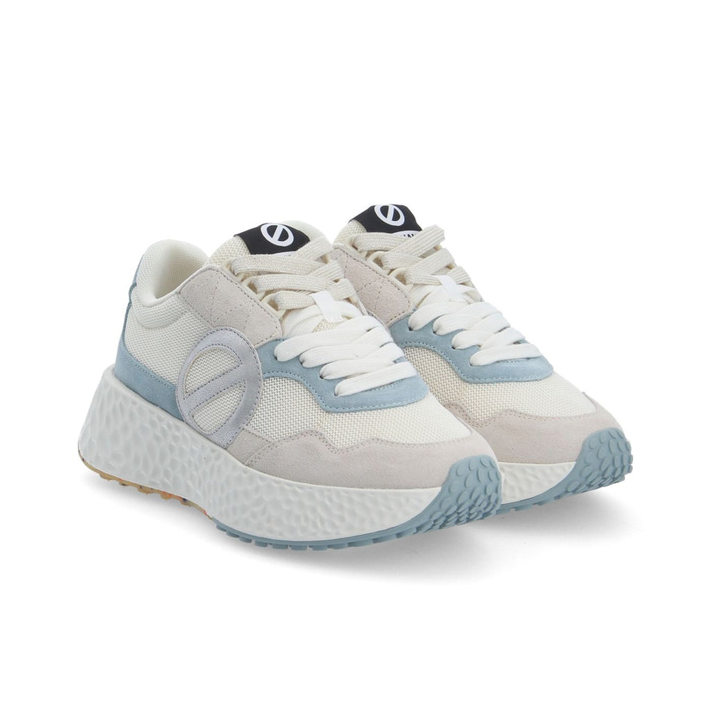 NØ NAME Carter Jogger W sneaker donna Dove/Dove/Sky suede+GRS platform 5cm lacci 2