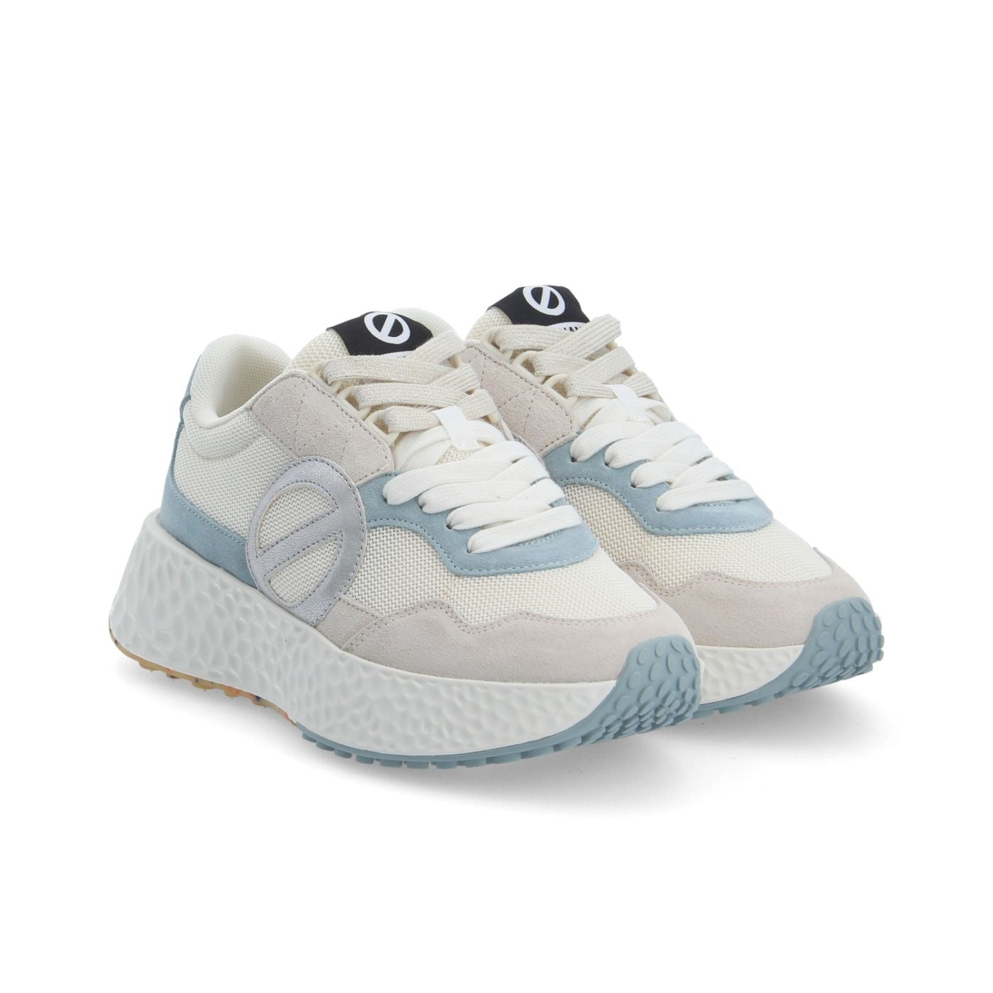 NØ NAME Carter Jogger W sneaker donna Dove/Dove/Sky suede+GRS platform 5cm lacci 2