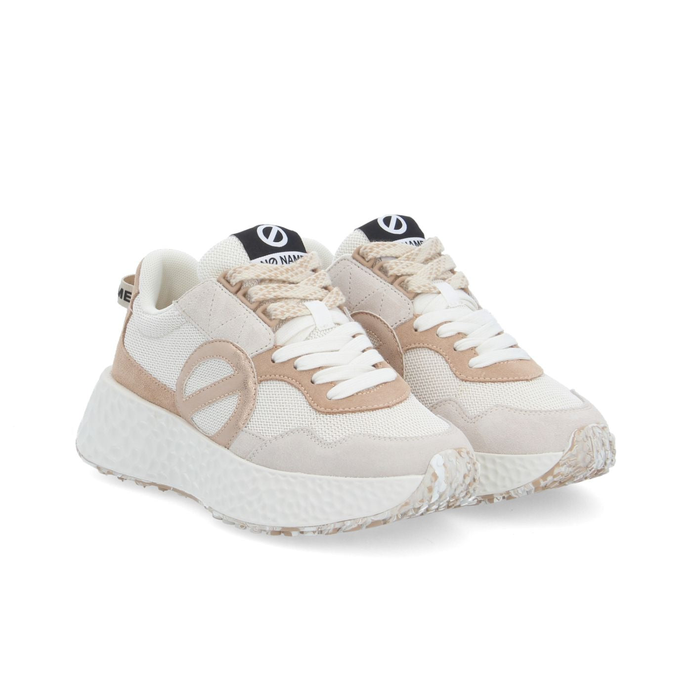 NØ NAME Carter Jogger W sneaker donna Dove/Dove/Nude suede+GRS platform 5cm lacci 2