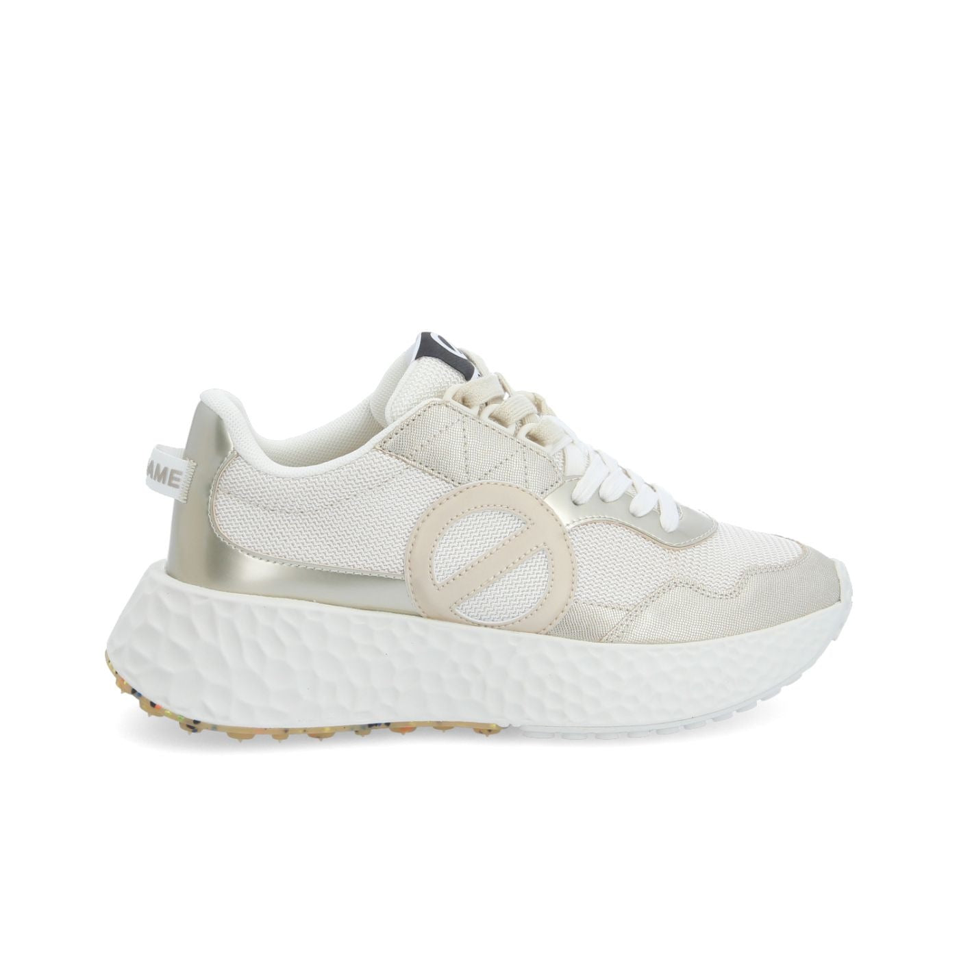 NØ NAME Sneaker Donna CARTER JOGGER W GOLD/DOVE/GOLD – Platform 5 cm, Soletta GOTS