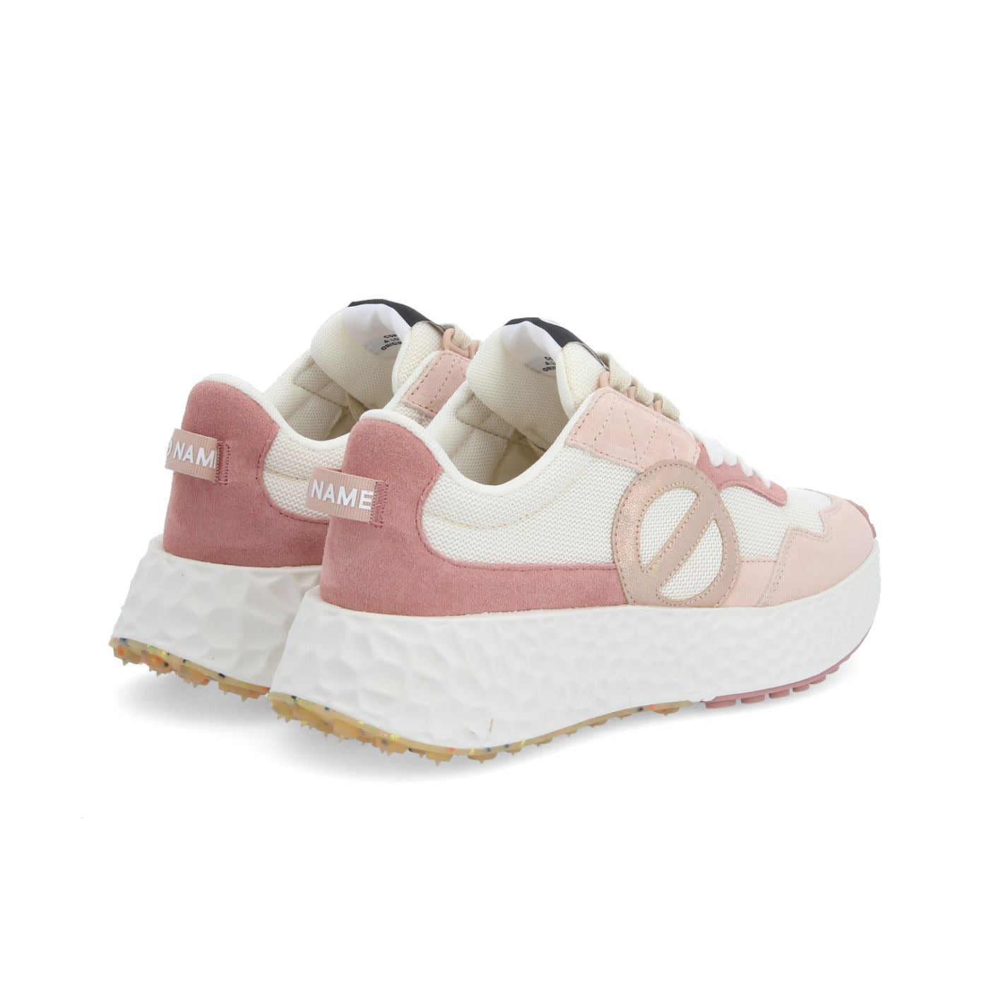 NØ NAME Sneaker Donna CARTER JOGGER W Pink/Dove/Salmon – Suede + GRS, Platform 5 cm