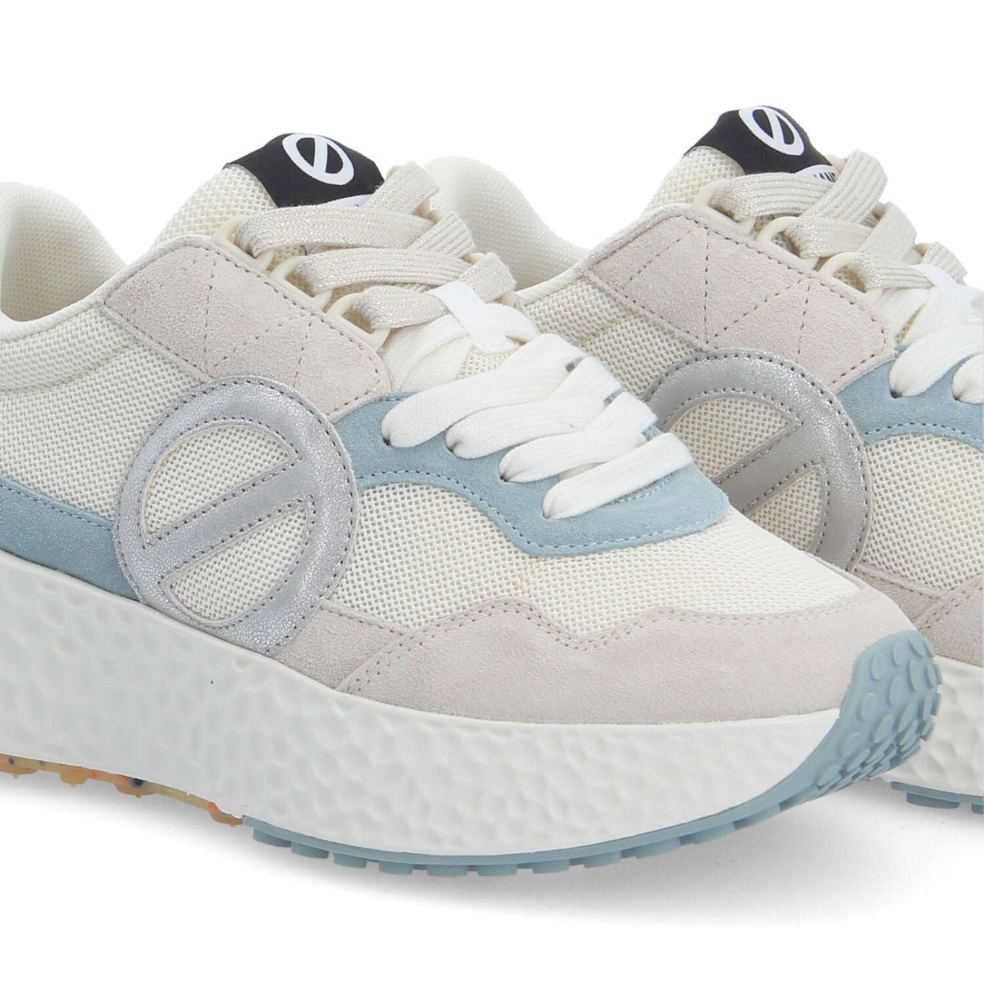 NØ NAME Carter Jogger W sneaker donna Dove/Dove/Sky suede+GRS platform 5cm lacci 2