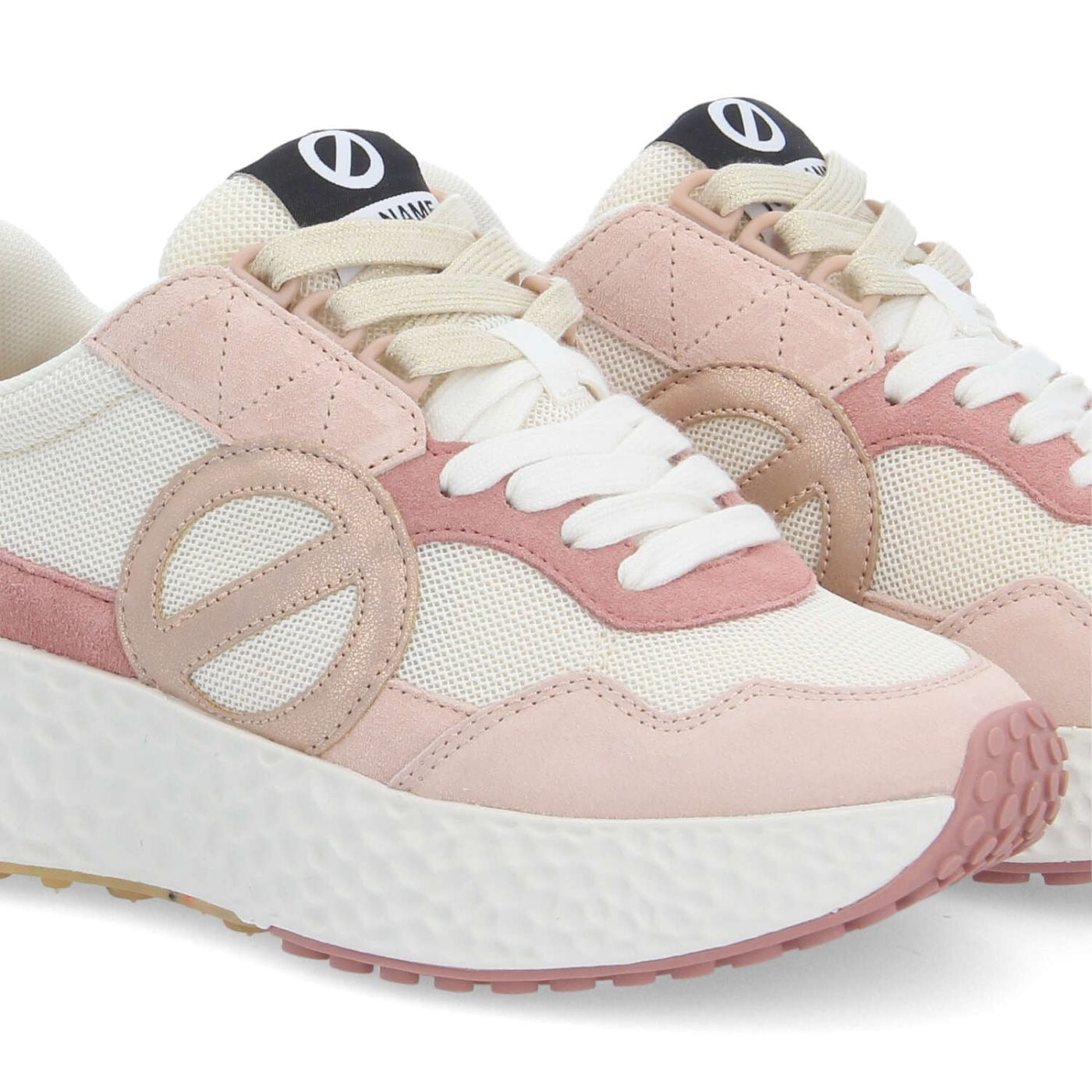 NØ NAME Sneaker Donna CARTER JOGGER W Pink/Dove/Salmon – Suede + GRS, Platform 5 cm