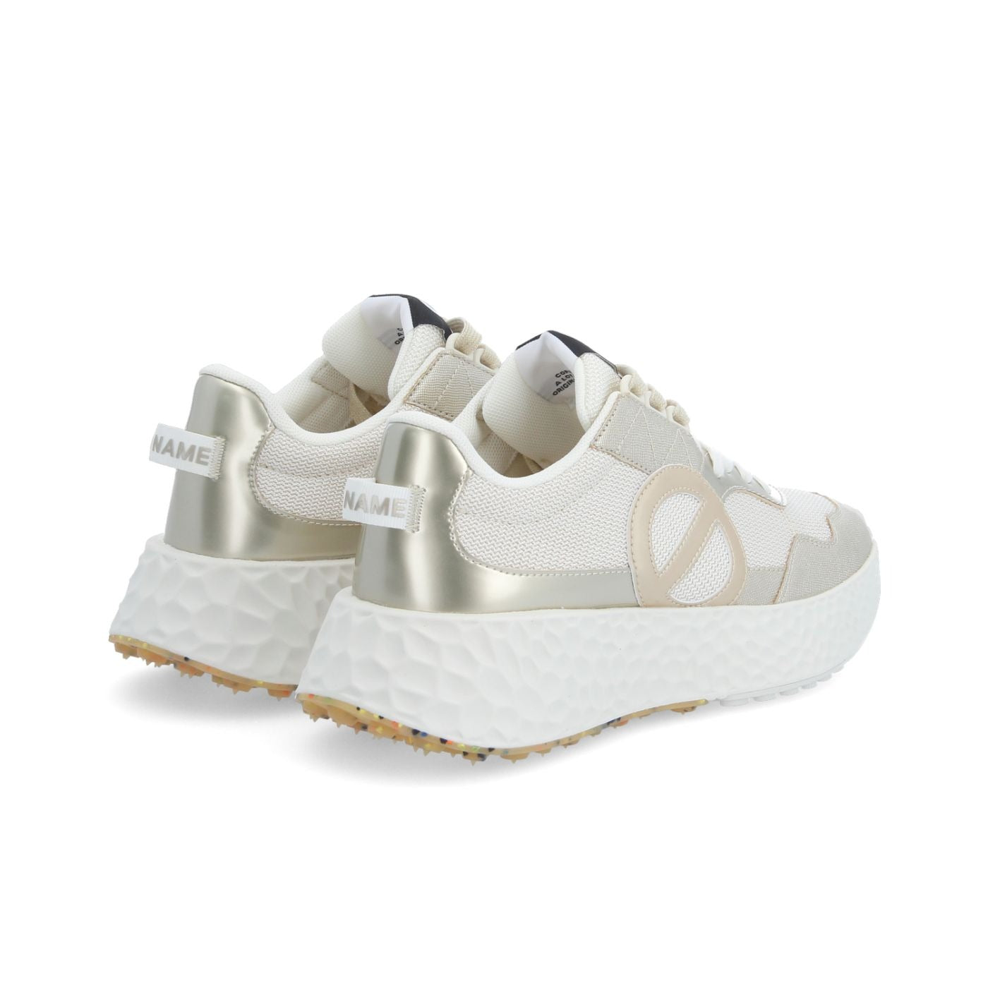 NØ NAME Sneaker Donna CARTER JOGGER W GOLD/DOVE/GOLD – Platform 5 cm, Soletta GOTS