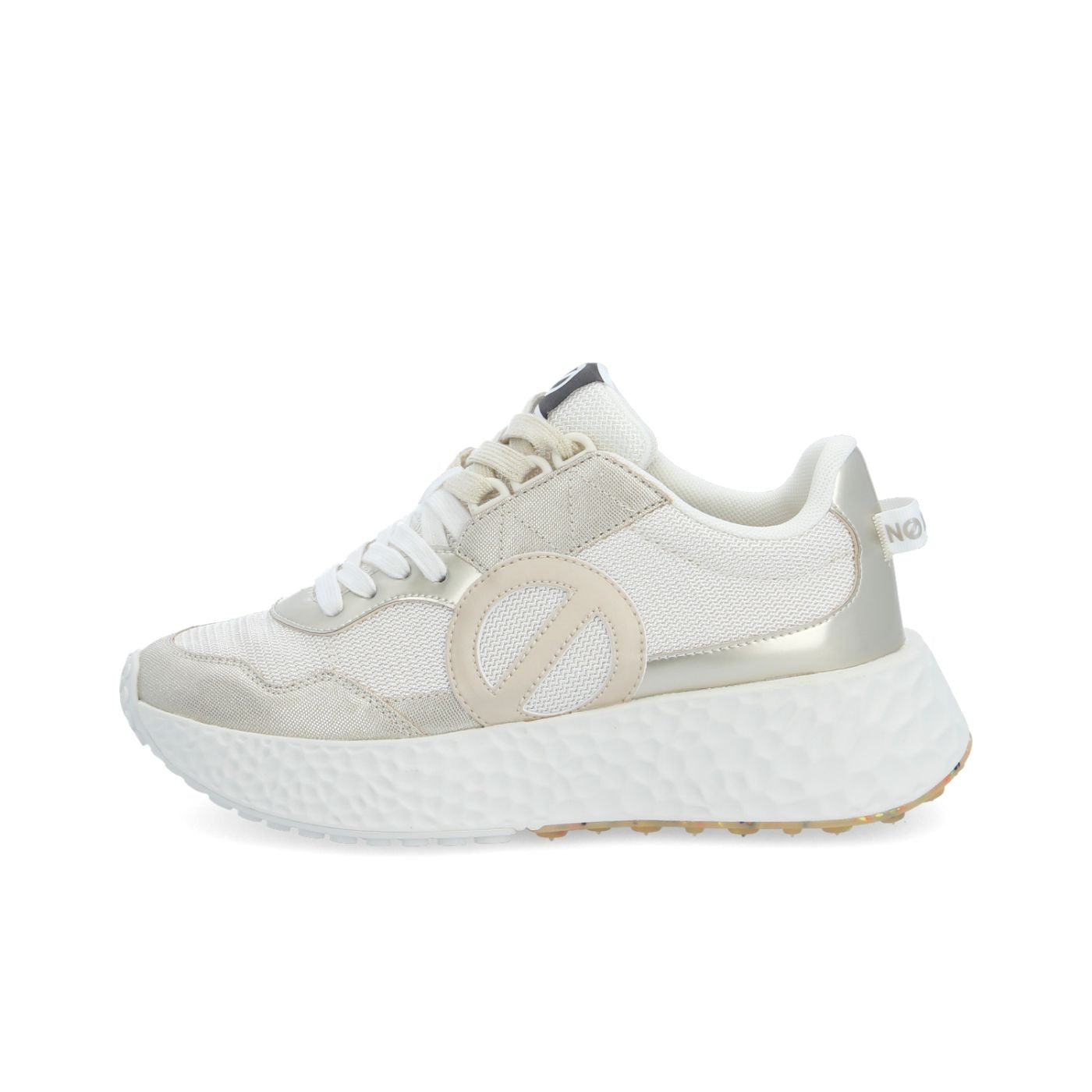 NØ NAME Sneaker Donna CARTER JOGGER W GOLD/DOVE/GOLD – Platform 5 cm, Soletta GOTS